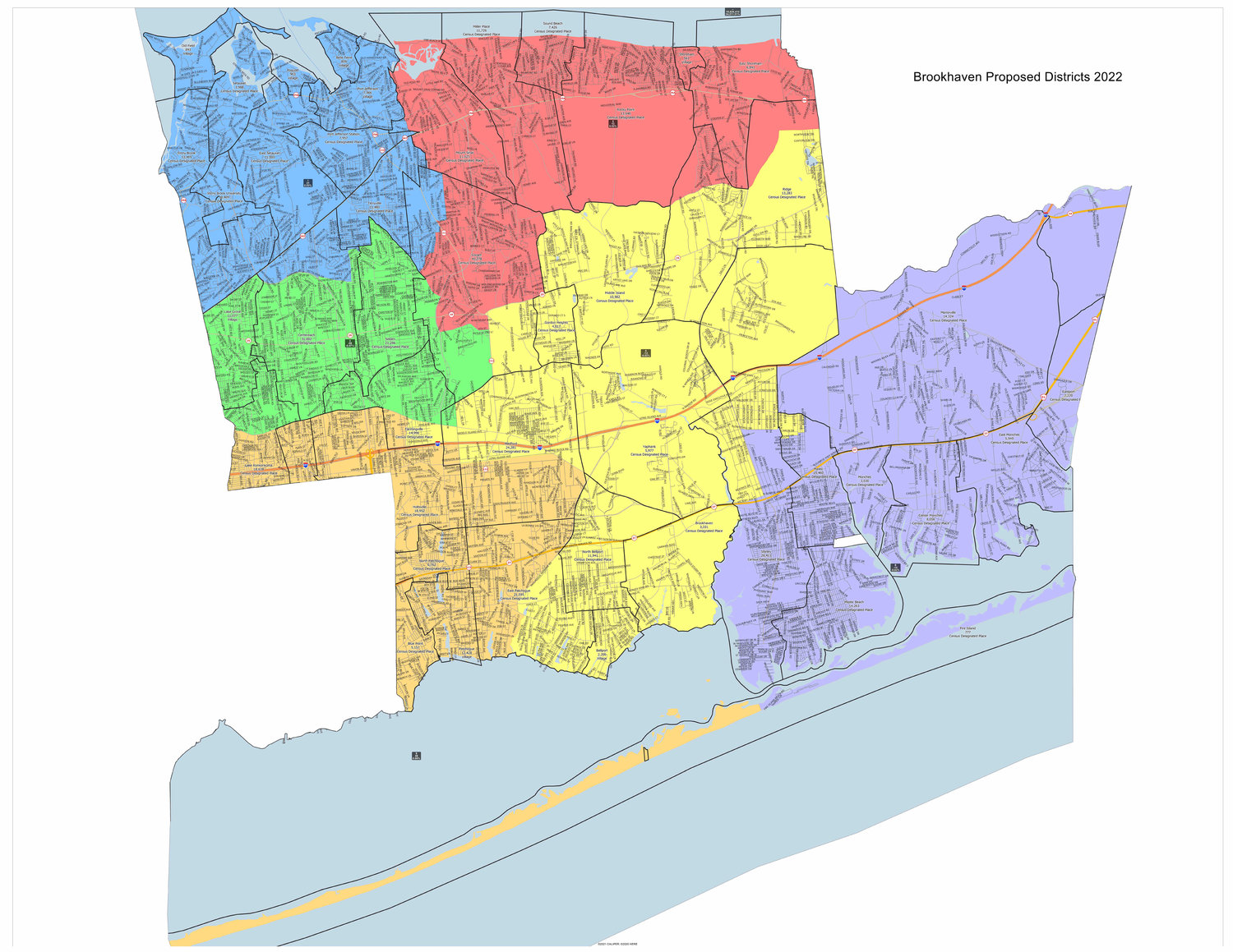 The proposed redistricting map with the least change.